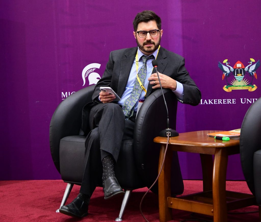 MSU's Prof. Brendan Cantwell. Alliance for African Partnership (AAP) of Michigan State University (MSU) Annual Consortium Meeting. Hosted by Makerere University in the School of Public Health Conference Hall, Kampala Uganda, East Africa 9th-11th September 2024.