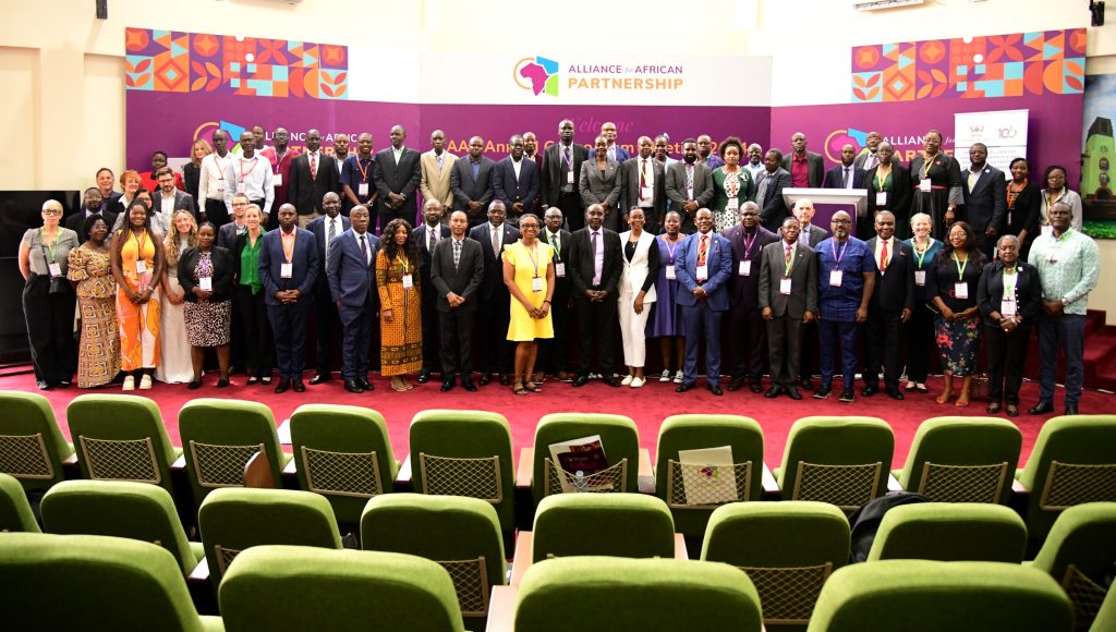 Participants in the AAP Annual Consortium Meeting pose for a group photo at the opening ceremony. Alliance for African Partnership (AAP) of Michigan State University (MSU) Annual Consortium Meeting. Hosted by Makerere University in the School of Public Health Conference Hall, Kampala Uganda, East Africa 9th-11th September 2024.