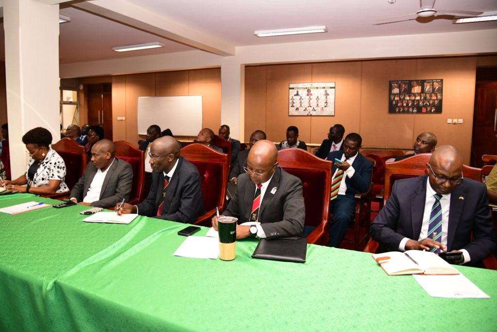 Some of the members of University Management that attended the meeting included Left to Right: Prof. Gorettie Nabanoga, Prof. Winston Tumps Ireeta, Prof. Frank Mwiine, Prof. Edward Bbaale and Prof. Ronald Kakungulu Mayambala. Alliance for African Partnership (AAP) of Michigan State University (MSU) Annual Consortium Meeting. Hosted by Makerere University in the School of Public Health Conference Hall, Kampala Uganda, East Africa 9th-11th September 2024.