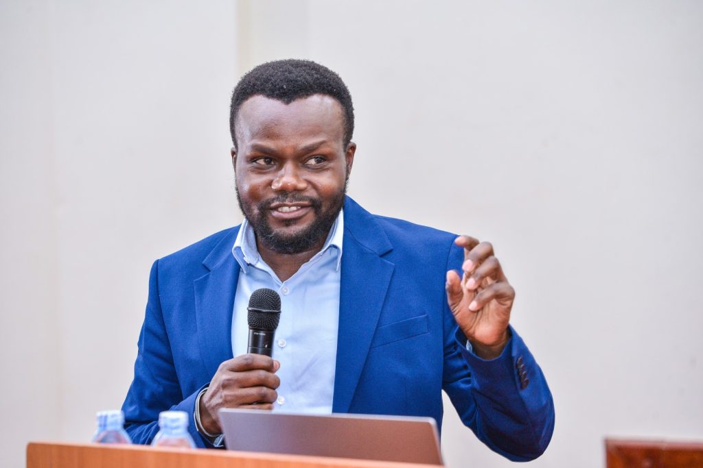 Dr Micheal Mbogga from CAES, Makerere University delivering a keynote address on climate change effects and urban vulnerability. Leiden-Delft-Erasmus East Africa Research Network (LEARN) in collaboration with the Urban Action Lab at Makerere University a workshop to deliberate strategies for mitigating the impacts of climate change in urban centres in the East African Region, Theme: “Resilient Urban Futures: Adapting Livelihoods to Climate Change”, 4th-5th September 2024, School of Public Health Auditorium, Kampala Uganda.