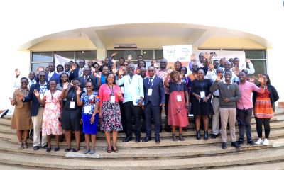 Participants with the representative of the Vice Chancellor, Prof. Julius Kikooma (7th R) during the dissemination workshop held at Makerere University on 29th August 2024. Funded to the tune of 7 million euros by the European Commission within the Horizon 2020 programme, and led by Alma Mater Studiorum – University of Bologna (Italy), FoodLAND project Research Dissemination for Wakiso District, 29th July 2024, School of Food Technology, Nutrition and Bioengineering, Conference Hall, Makerere University, Kampala Uganda, East Africa.