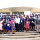 Participants with the representative of the Vice Chancellor, Prof. Julius Kikooma (7th R) during the dissemination workshop held at Makerere University on 29th August 2024. Funded to the tune of 7 million euros by the European Commission within the Horizon 2020 programme, and led by Alma Mater Studiorum – University of Bologna (Italy), FoodLAND project Research Dissemination for Wakiso District, 29th July 2024, School of Food Technology, Nutrition and Bioengineering, Conference Hall, Makerere University, Kampala Uganda, East Africa.