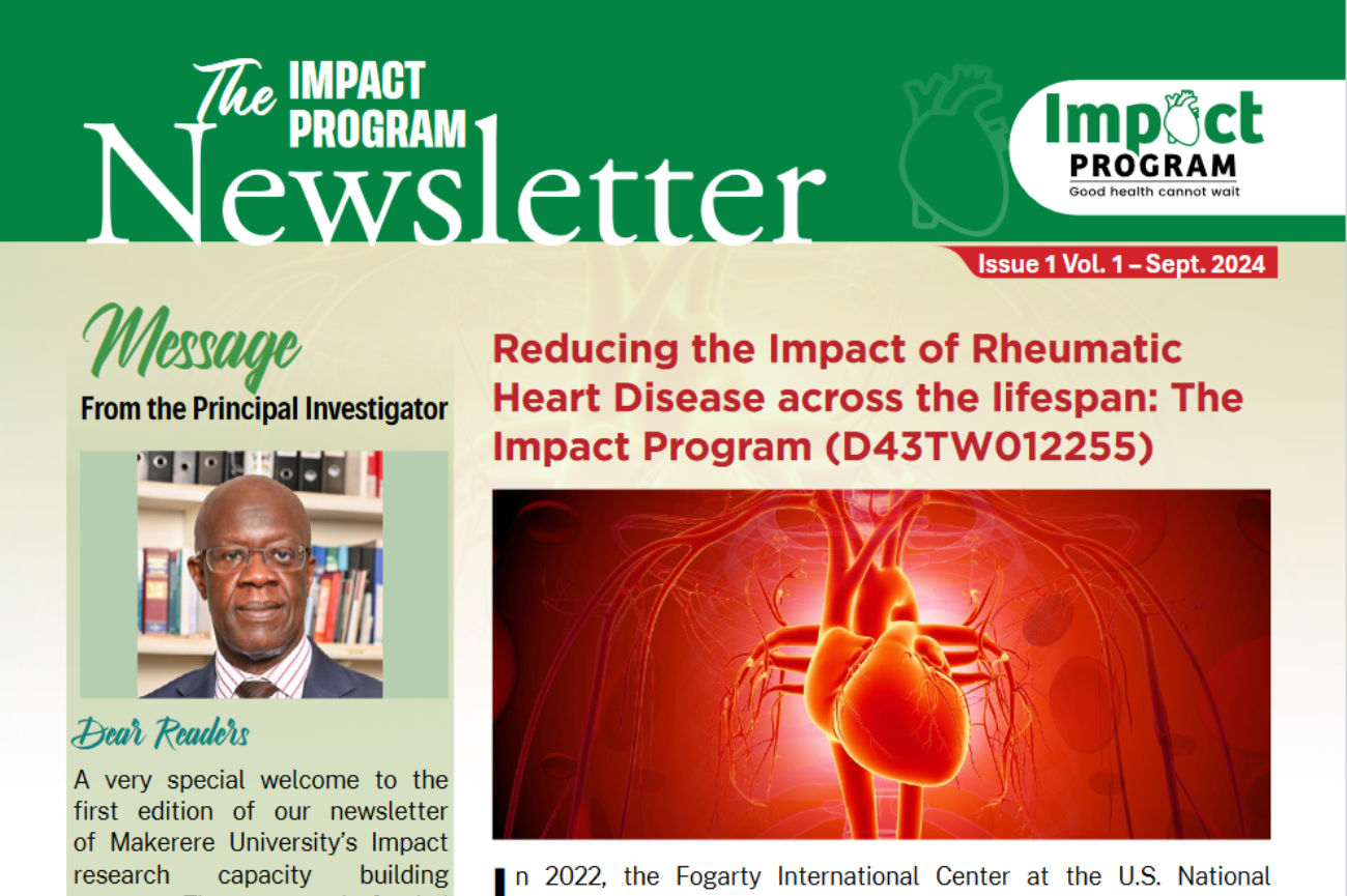 A Screenshot of the IMPACT Program Newsletter September 2024. College of Health Sciences (CHS), Makerere University, Kampala Uganda, East Africa.