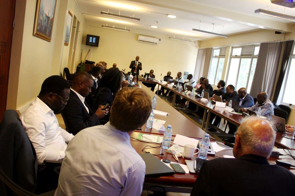 Prof. Edward Bbaale, Principal CoBAMS addresses participants during the policy dialogue. College of Business and Management Sciences (CoBAMS) three-day policy dialogue on extending mini-grids to rural areas across Africa, with a focus on ensuring reliable, low-cost electricity with the African School of Regulation (ASR), 10th-12th September 2024, Yusuf Lule Central Teaching Facility, Makerere University, Kampala Uganda, East Africa.