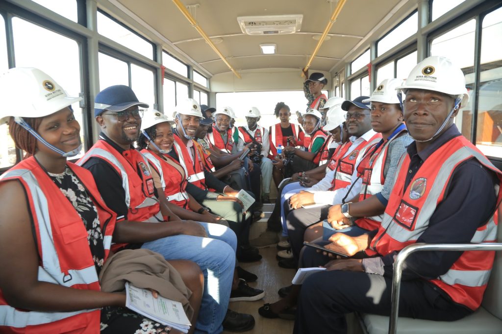 EfD-Mak Team and Inclusive Green Economy (IGE) Fellows aboard one of the electric buses. EfD-Mak Team and Inclusive Green Economy (IGE) fellows led by Uganda’s Policy Engagement Specialist Dr. Peter Babyenda visit Uganda’s Pioneer Motor Vehicle Company engaged in the production of Electric and solar powered vehicles – the Kiira Motors Corporation (KMC), 17th September 2024, Jinja, East Africa.