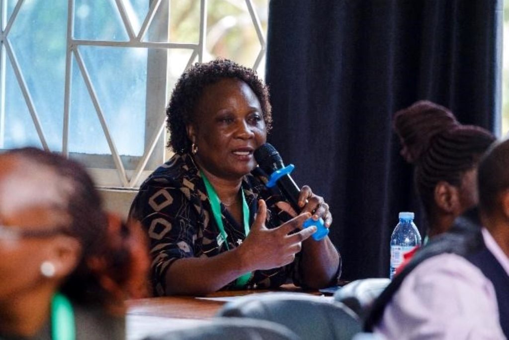 Dr. Harriet Nabushawo. Dean, School of Distance and Lifelong Learning (SoDLL) shares her views on how to tackle sexual harassment in the University. Gender Mainstreaming Directorate, in collaboration with Michigan State University (MSU) and the Michigan Fellows Africa Initiative (MFAI) Uganda, symposium aimed at raising awareness among university staff on how to address sexual harassment and related incidents, Telepresence Centre, Senate Building, Makerere University, Kampala Uganda, East Africa 10th September 2024.