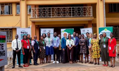 Participants in the Gender Mainstreaming Directorate (GMD) - Michigan State University (MSU) - Michigan Fellows Africa Initiative (MFAI) Uganda symposium pose for a group photo outside the Senate Building on 10th September 2024. Gender Mainstreaming Directorate, in collaboration with Michigan State University (MSU) and the Michigan Fellows Africa Initiative (MFAI) Uganda, symposium aimed at raising awareness among university staff on how to address sexual harassment and related incidents, Telepresence Centre, Senate Building, Makerere University, Kampala Uganda, East Africa 10th September 2024.