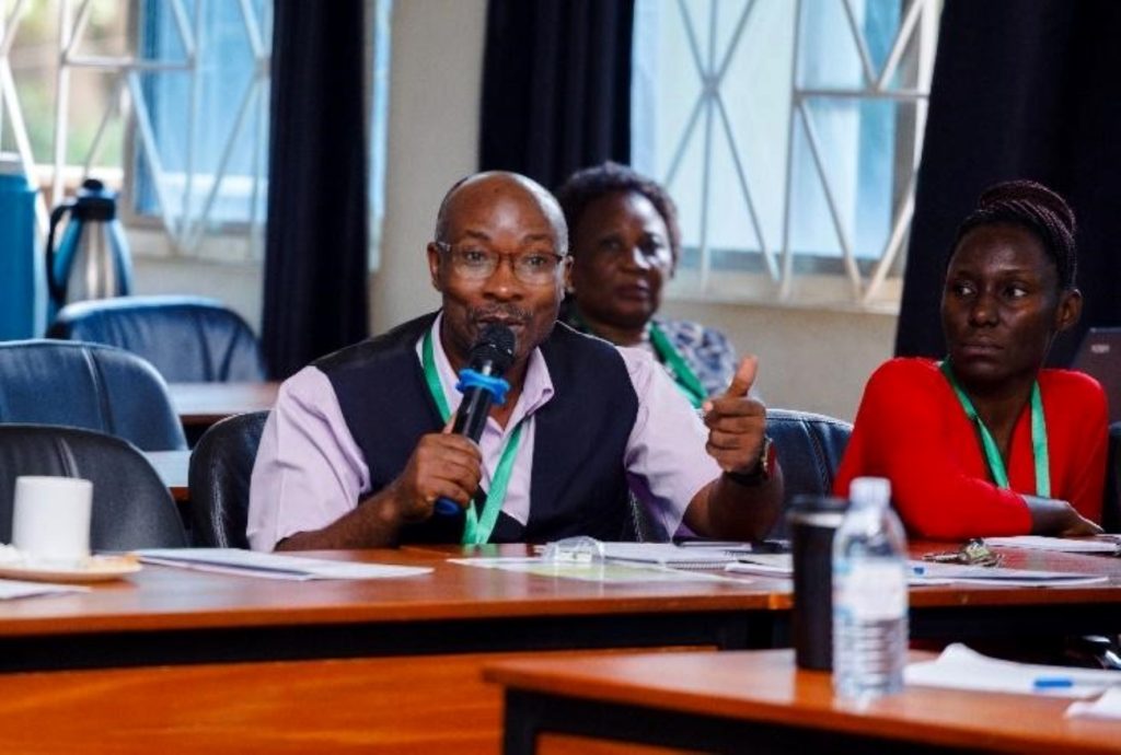 Prof. Arthur K. Tugume, Dean, School of Biosciences makes his contribution to the discussion. Gender Mainstreaming Directorate, in collaboration with Michigan State University (MSU) and the Michigan Fellows Africa Initiative (MFAI) Uganda, symposium aimed at raising awareness among university staff on how to address sexual harassment and related incidents, Telepresence Centre, Senate Building, Makerere University, Kampala Uganda, East Africa 10th September 2024.