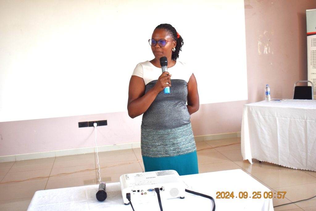 Ms. Hezra Okem, members, Seniors without Borders briefing participants about their activities in the region. College of Agricultural and Environmental Sciences (CAES), Makerere University, Kampala Uganda, East Africa, DANIDA-funded Agroforestry for People, Ecosystems and Climate Change (AfPEC) project (March 2024-April 2029) focusing on Mt. Elgon Highlands in Eastern Uganda Inception Meeting in Mbale City, 25th-26th September 2024.