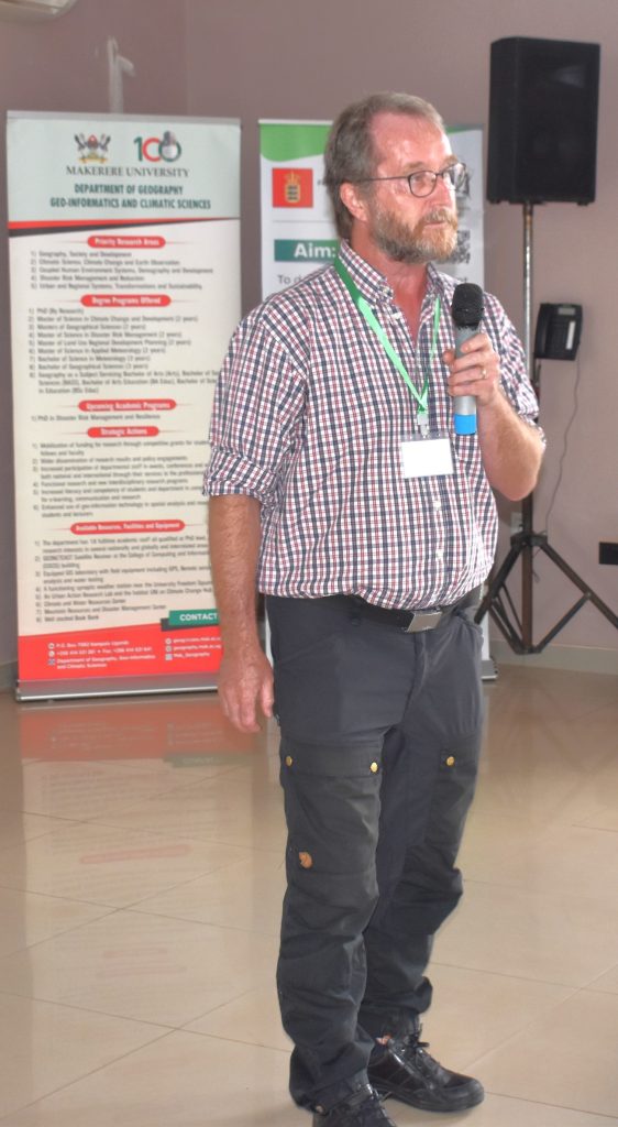 Prof. Jørgen Axelsen briefed participants on the biological pest control processes. College of Agricultural and Environmental Sciences (CAES), Makerere University, Kampala Uganda, East Africa, DANIDA-funded Agroforestry for People, Ecosystems and Climate Change (AfPEC) project (March 2024-April 2029) focusing on Mt. Elgon Highlands in Eastern Uganda Inception Meeting in Mbale City, 25th-26th September 2024.