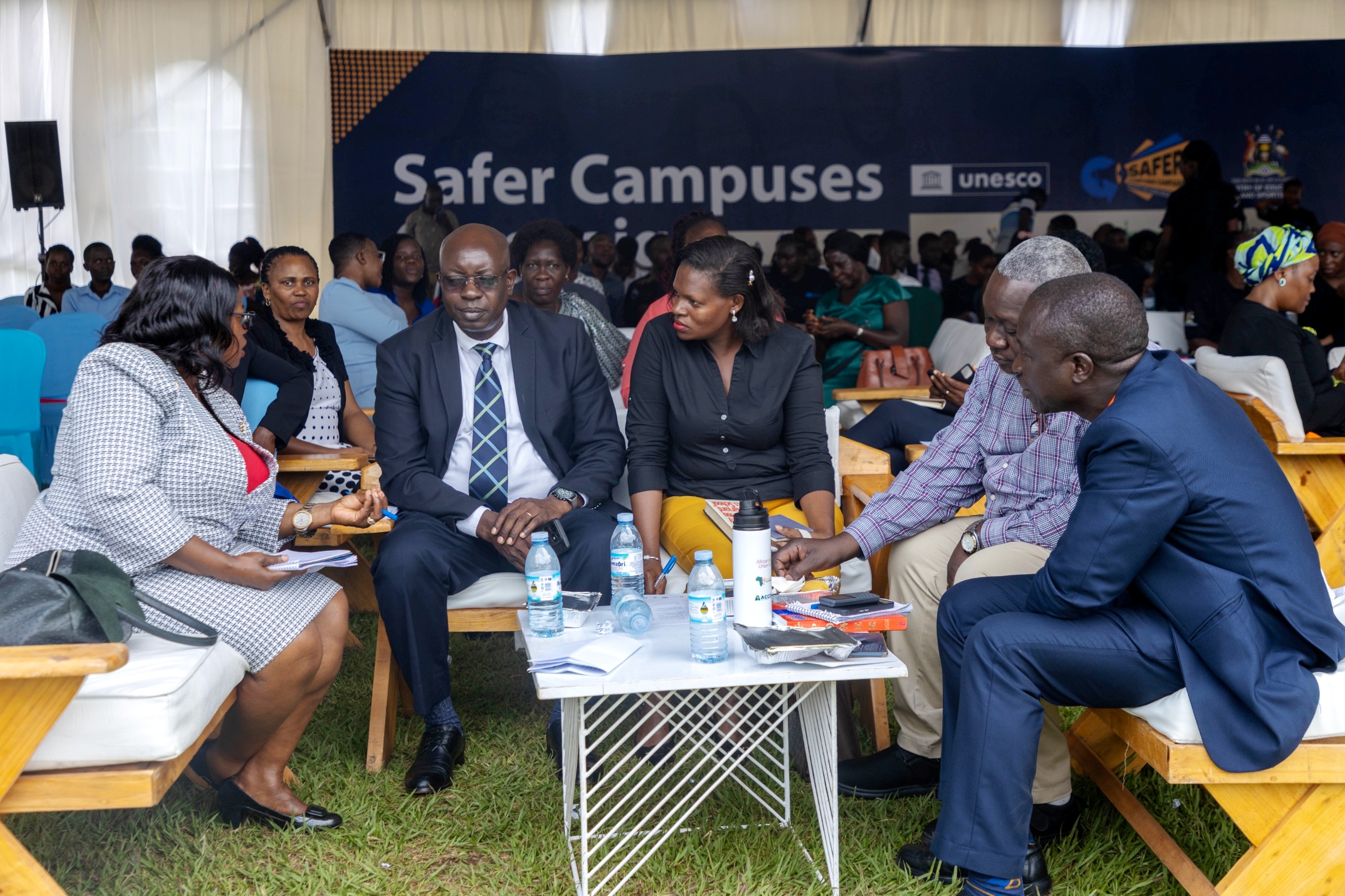 Guests at the event. Launch of the "Safer Campuses Campaign," aimed at shattering the silence surrounding Gender-Based Violence (GBV) in partnership with UNESCO, 4th October 2024, Freedom Square, Makerere University, Kampala Uganda, East Africa.