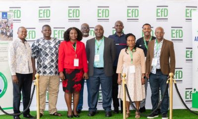 Uganda Team (L-R) Eng. Domnic Mucunguzi, Mr. Jordan Ssemwanga, Dr. Florence Lwiza Nsereko, Mr. Nathan Mununuzi, Dr. John Sseruyange, Dr. Nicholas Kilimani, Dr. Susan Kavuma, Mr. Gyaviira Ssewankambo and EfD-Uganda Head Prof. Edward Bbaale. 18th Annual General Meeting (AGM) of the EfD network, held from October 3 to 6, 2024, at the Argyle Grand Hotel in Nairobi, Kenya.