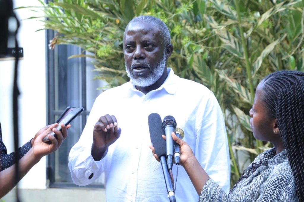 Dr. Edgar Nabutanyi the Project Coordinator addressing journalists. Makerere University College of Humanities and Social Sciences (CHUSS) Centre of Excellence in Research, Teaching and Learning (CERTL) International Conference, Fairway Hotel, Kampala Uganda, East Africa. 14th November 2024.