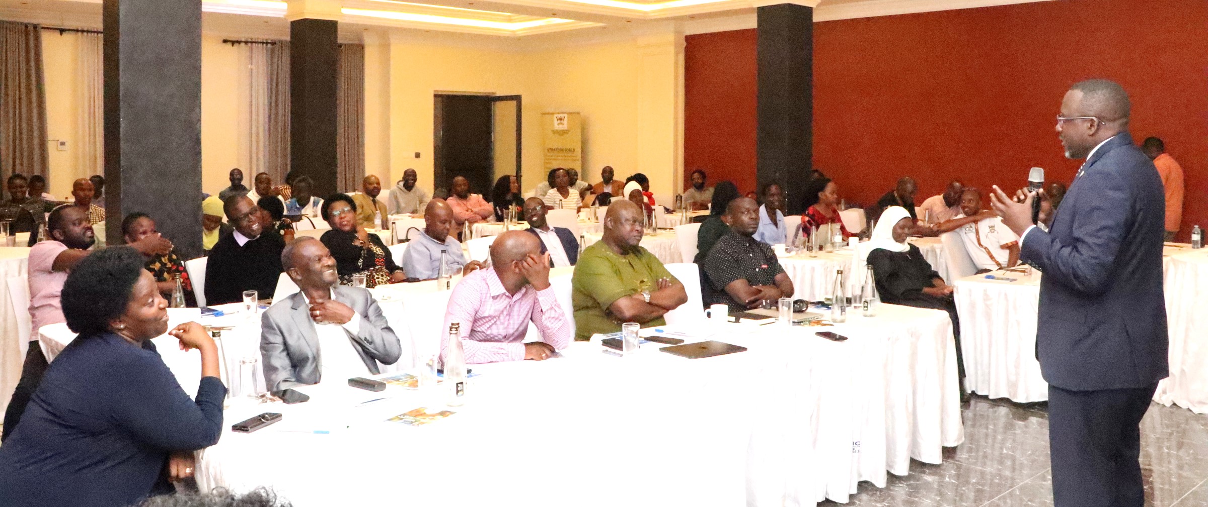 The University Secretary addressing staff during the CHUSS retreat on 1st November 2024. Makerere University College of Humanities and Social Sciences (CHUSS) Staff Retreat, 1st-2nd November 2024, Nican Resort Hotel, Seguku Entebbe Road, Kampala Uganda, East Africa.