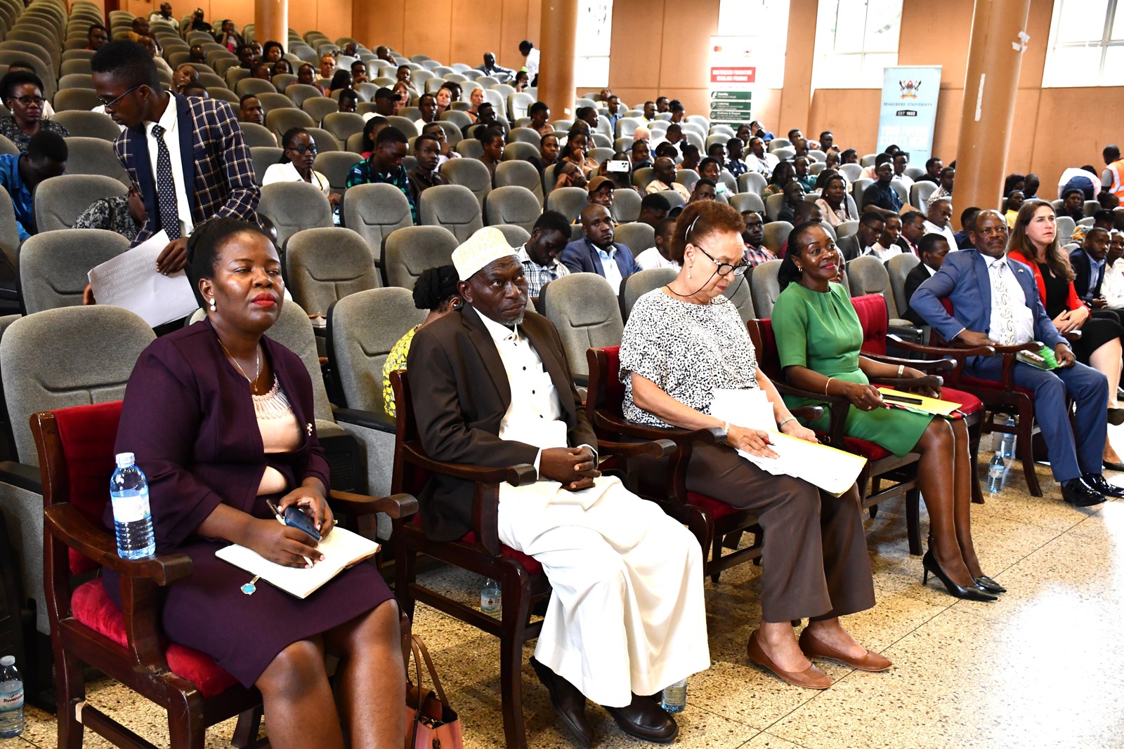 Part of the audience, listening attentively during the event. Office of the Dean of Students and the 90th Students' Guild-Ministry of Students with Disabilities inaugural International Day of Persons with Disabilities commemoration, 13th November 2024, Yusuf Lule Central Teaching Facility Auditorium, Makerere University, Kampala Uganda, East Africa.