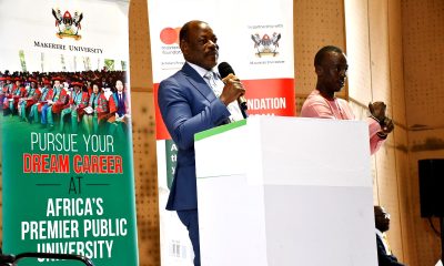 Prof. Barnabas Nawangwe addressing the gathering during the International Day for Persons With Disabilities commemoration. Office of the Dean of Students and the 90th Students' Guild-Ministry of Students with Disabilities inaugural International Day of Persons with Disabilities commemoration, 13th November 2024, Yusuf Lule Central Teaching Facility Auditorium, Makerere University, Kampala Uganda, East Africa.