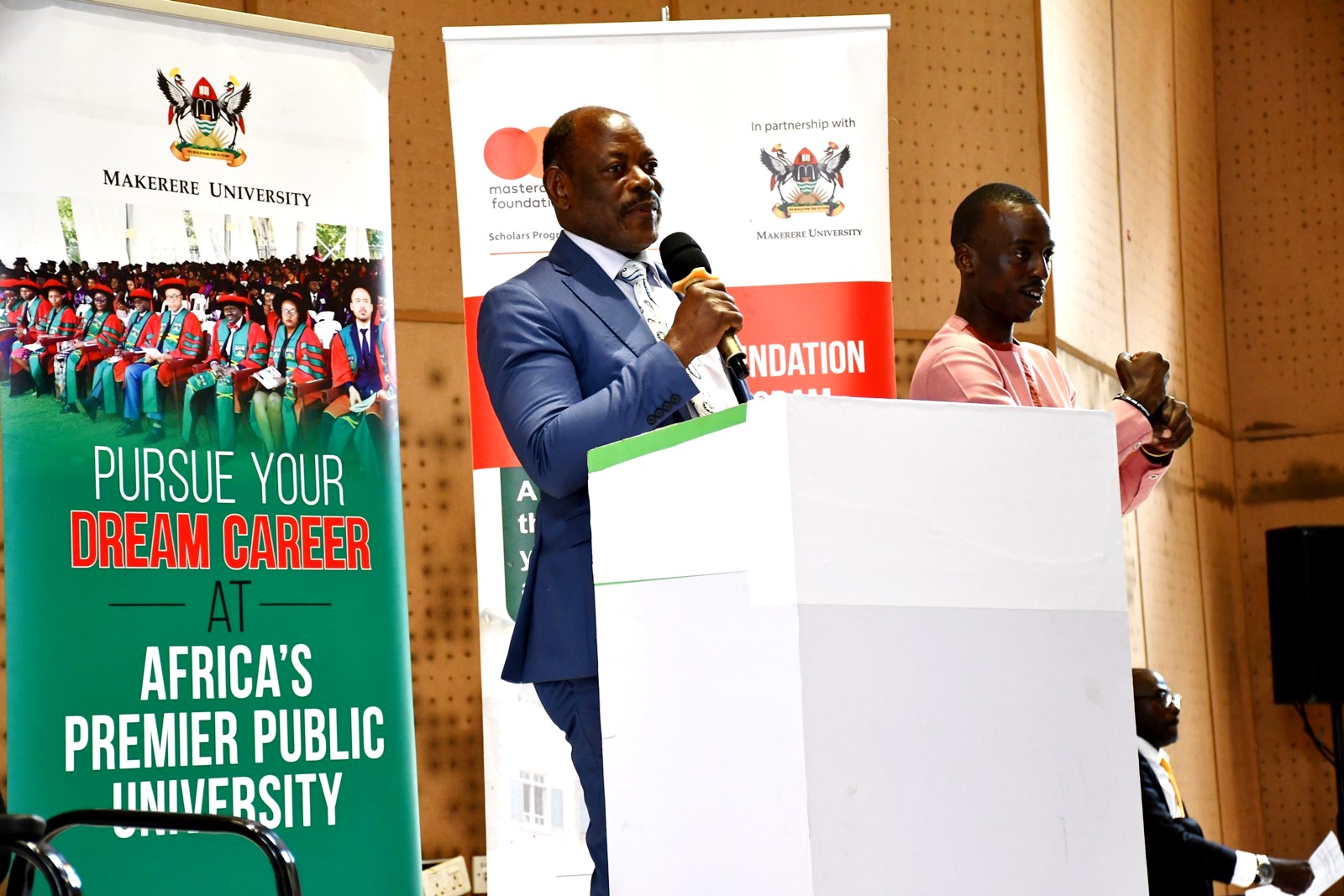 Prof. Barnabas Nawangwe addressing the gathering during the International Day for Persons With Disabilities commemoration. Office of the Dean of Students and the 90th Students' Guild-Ministry of Students with Disabilities inaugural International Day of Persons with Disabilities commemoration, 13th November 2024, Yusuf Lule Central Teaching Facility Auditorium, Makerere University, Kampala Uganda, East Africa.