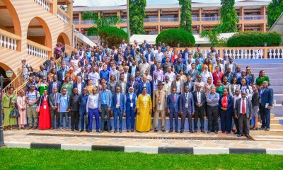 Participants pose for a group photo after the opening ceremony of the 3rd GORILLA Conference on 4th December 2024. College of Agricultural and Environmental Sciences (CAES), Makerere University in partnership with International Geographical Union (IGU) Commission of Biogeography and Biodiversity, the IGU Commission on African Studies, Uganda Geographical Association, and the International Association of Landscape Ecology (IALE) African Chapter, 3rd International Conference on Geographical Science for Resilient Communities, Ecosystems and Livelihoods under Global Environmental Change (GORILLA), Day 1, 4th December 2024, Hotel Africana, Kampala Uganda, East Africa.