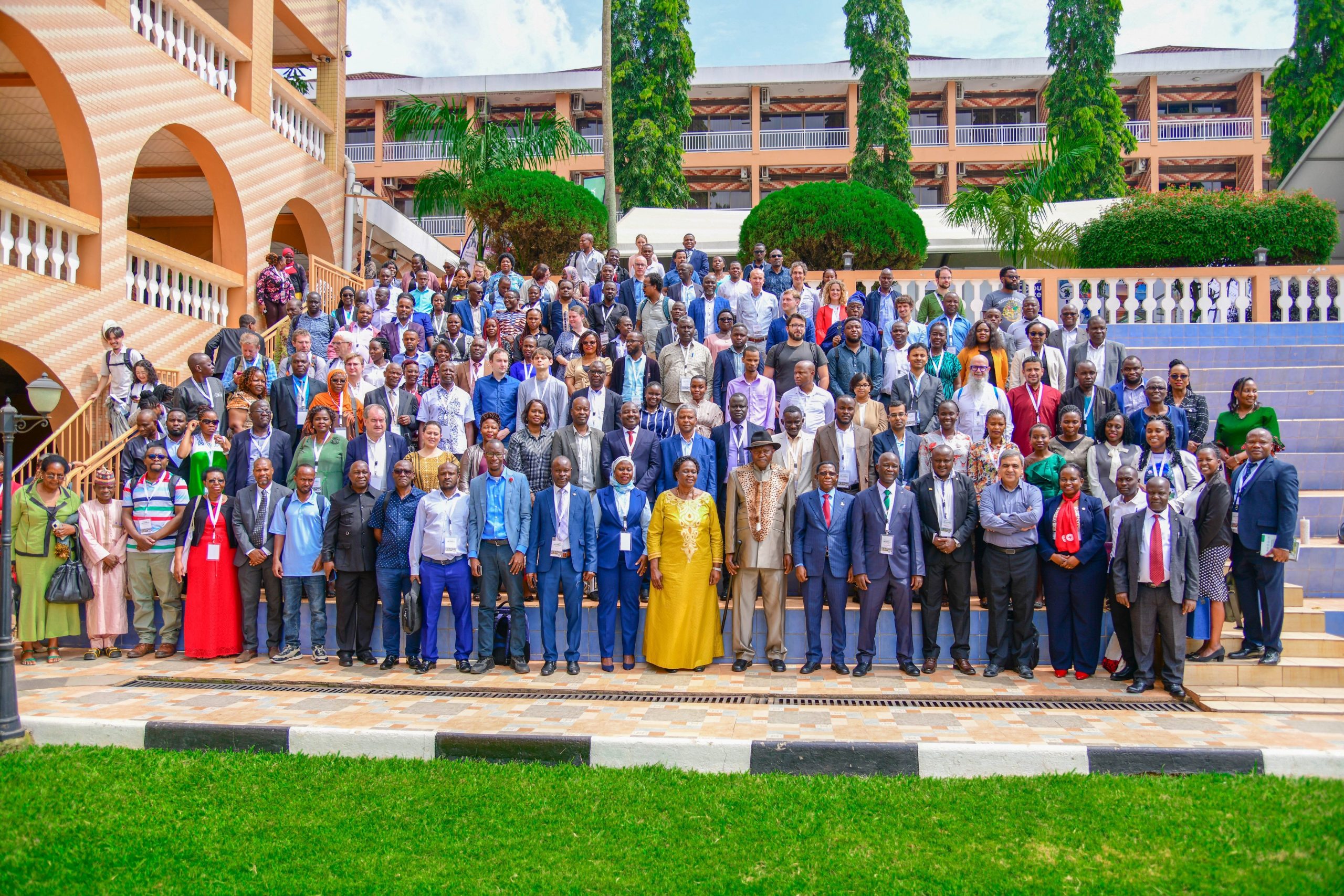 Participants pose for a group photo after the opening ceremony of the 3rd GORILLA Conference on 4th December 2024. College of Agricultural and Environmental Sciences (CAES), Makerere University in partnership with International Geographical Union (IGU) Commission of Biogeography and Biodiversity, the IGU Commission on African Studies, Uganda Geographical Association, and the International Association of Landscape Ecology (IALE) African Chapter, 3rd International Conference on Geographical Science for Resilient Communities, Ecosystems and Livelihoods under Global Environmental Change (GORILLA), Day 1, 4th December 2024, Hotel Africana, Kampala Uganda, East Africa.