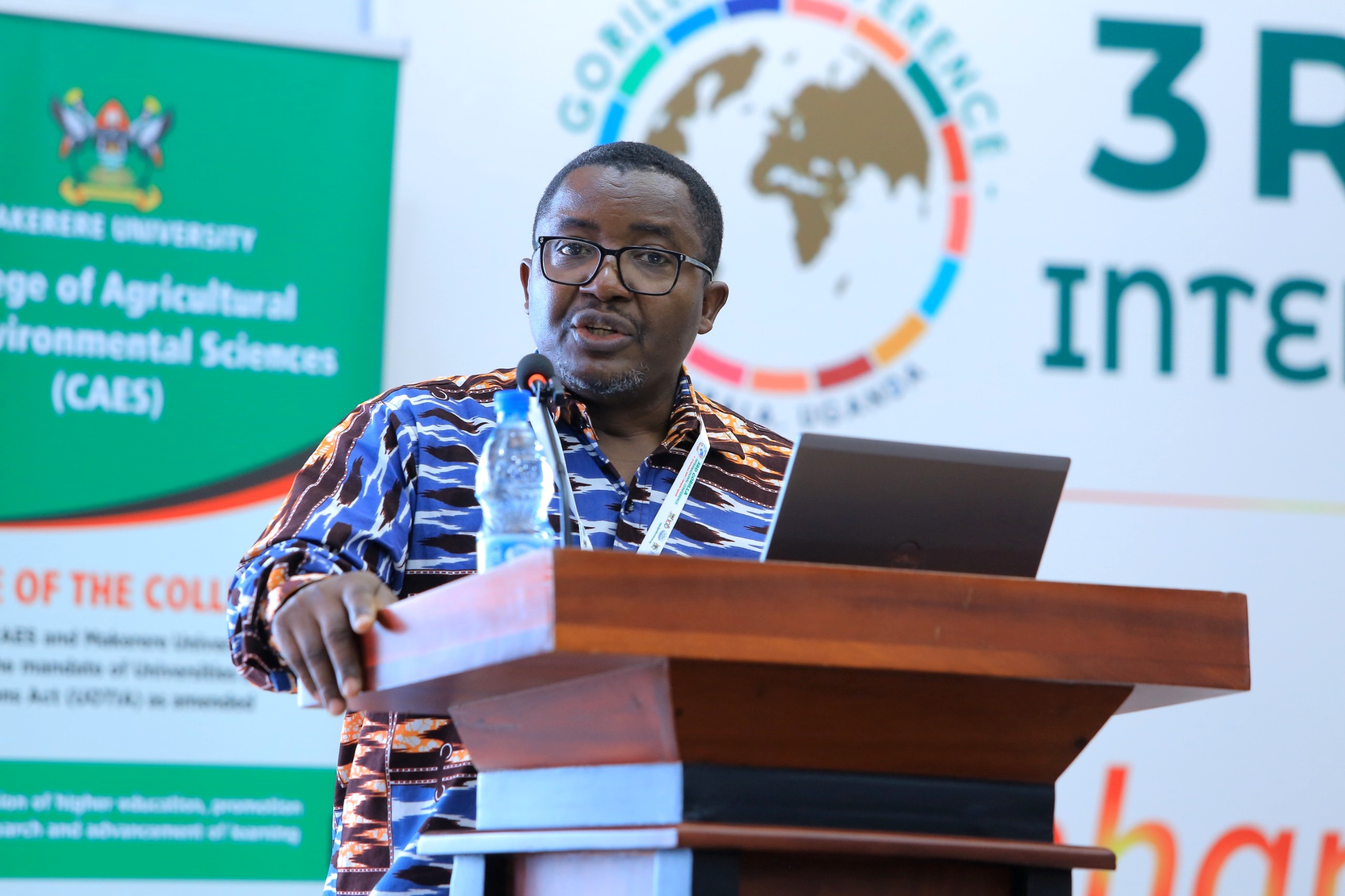 Prof. Moses Azong Cho delivers the Keynote Address on Remote Sensing of Biodiversity in Africa. College of Agricultural and Environmental Sciences (CAES), Makerere University in partnership with International Geographical Union (IGU) Commission of Biogeography and Biodiversity, the IGU Commission on African Studies, Uganda Geographical Association, and the International Association of Landscape Ecology (IALE) African Chapter, 3rd International Conference on Geographical Science for Resilient Communities, Ecosystems and Livelihoods under Global Environmental Change (GORILLA), Day 1, 4th December 2024, Hotel Africana, Kampala Uganda, East Africa.