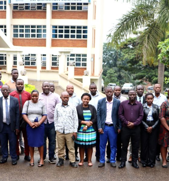 Workshop participants in a group photo during the break session. Department of Geography, Geo-informatics, and Climatic Sciences at Makerere University, in collaboration with the Department of Geography at Kyambogo University, workshop to disseminate research findings from three climate adaptation and mitigation projects funded by the Regional Universities Forum for Capacity Building in Agriculture (RUFORUM), RAINCA, WASCAL, Akademiya2063, and the Carnegie Corporation of New York under the CECAP Program, 19th December 2024, GIS Lab, CoCIS Block A, Makerere University, Kampala Uganda, East Africa.