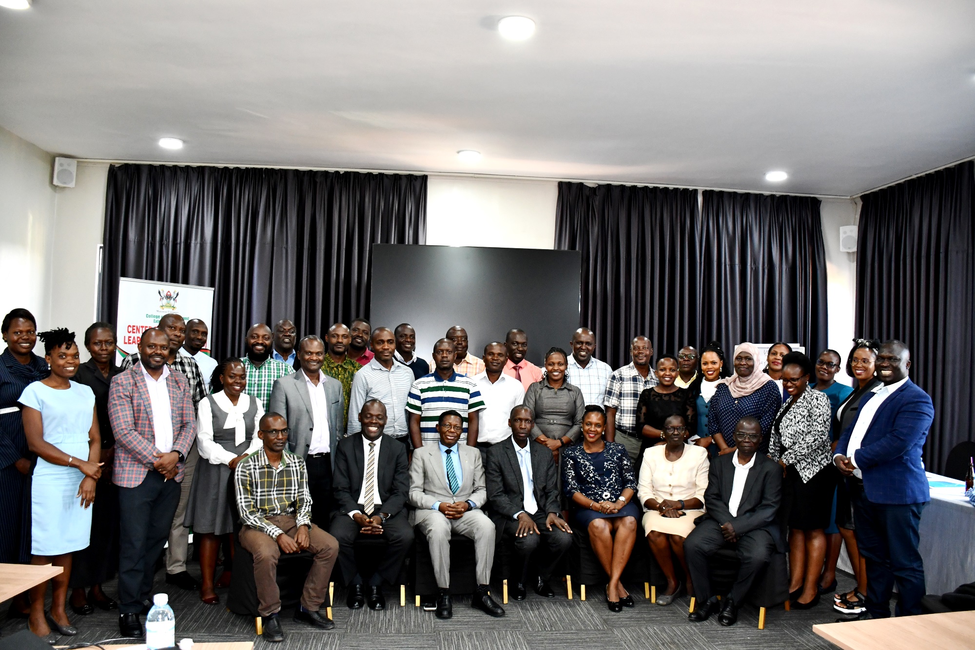 Prof. Buyinza Mukadasi (Seated Third Left) with participants on 11th December 2024. Inaugural comprehensive training program aimed at enhancing the pedagogical and professional competencies of its academic staff, 11th-14th December 2024, Fairway Hotel, organized by the Office of the Deputy Vice Chancellor (Academic Affairs), facilitated by the Centre for Teaching and Learning Support (CTLS), College of Education and External Studies (CEES), Makerere University, Kampala Uganda, East Africa.