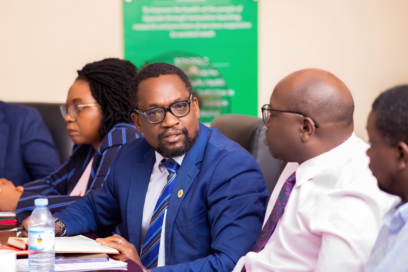 Assoc. Prof. Bruce Kirenga delivers his acceptance remarks. Handover of Principal Office by Prof. Damalie Nakanjako to Assoc. Prof. Bruce Kirenga, 2nd December 2024, College Boardroom, College of Health Sciences (CHS), Makerere University, New Mulago Hospital Complex, Kampala Uganda, East Africa.