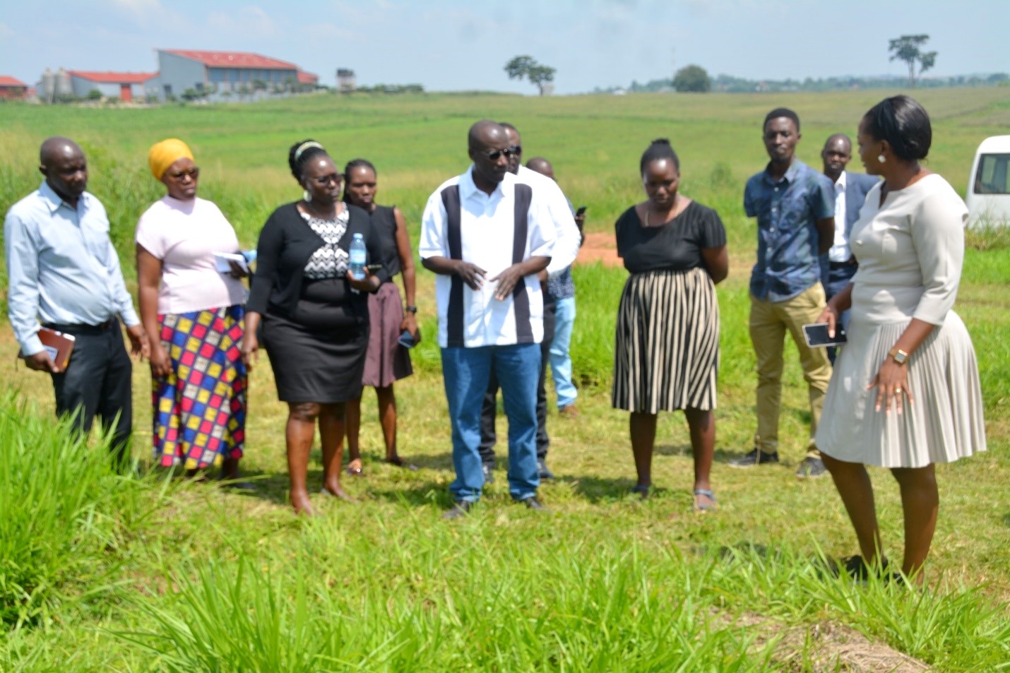 Inspection of pastures, an important aspect in livestock enterprises. The College of Veterinary Medicine, Animal Resources and Biosecurity (CoVAB) and the National Livestock Resources Research Institute (NaLRRI) agreed on the urgent need to formalize their relationship in the area of skilling, training, joint research activities, supervision, and joint grant writing Uganda, East Africa 17th December 2024, Nakyesasa, Wakiso, Uganda, East Africa.