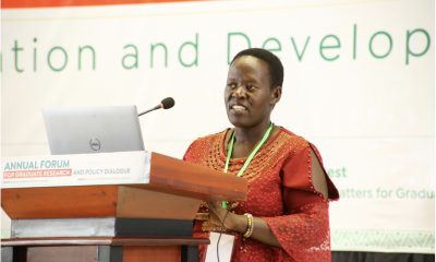 Ms. Betty Akwongo presents her work on “Evaluation of antifungal activity of khaya anthotheca used for the treatment of candidiasis in Pader District, Northern Uganda” at the Annual Forum for Graduate Research and Policy Dialogue on 26th April 2024, Yusuf Lule Central Teaching Facility Auditorium, Makerere University, Kampala Uganda, East Africa.