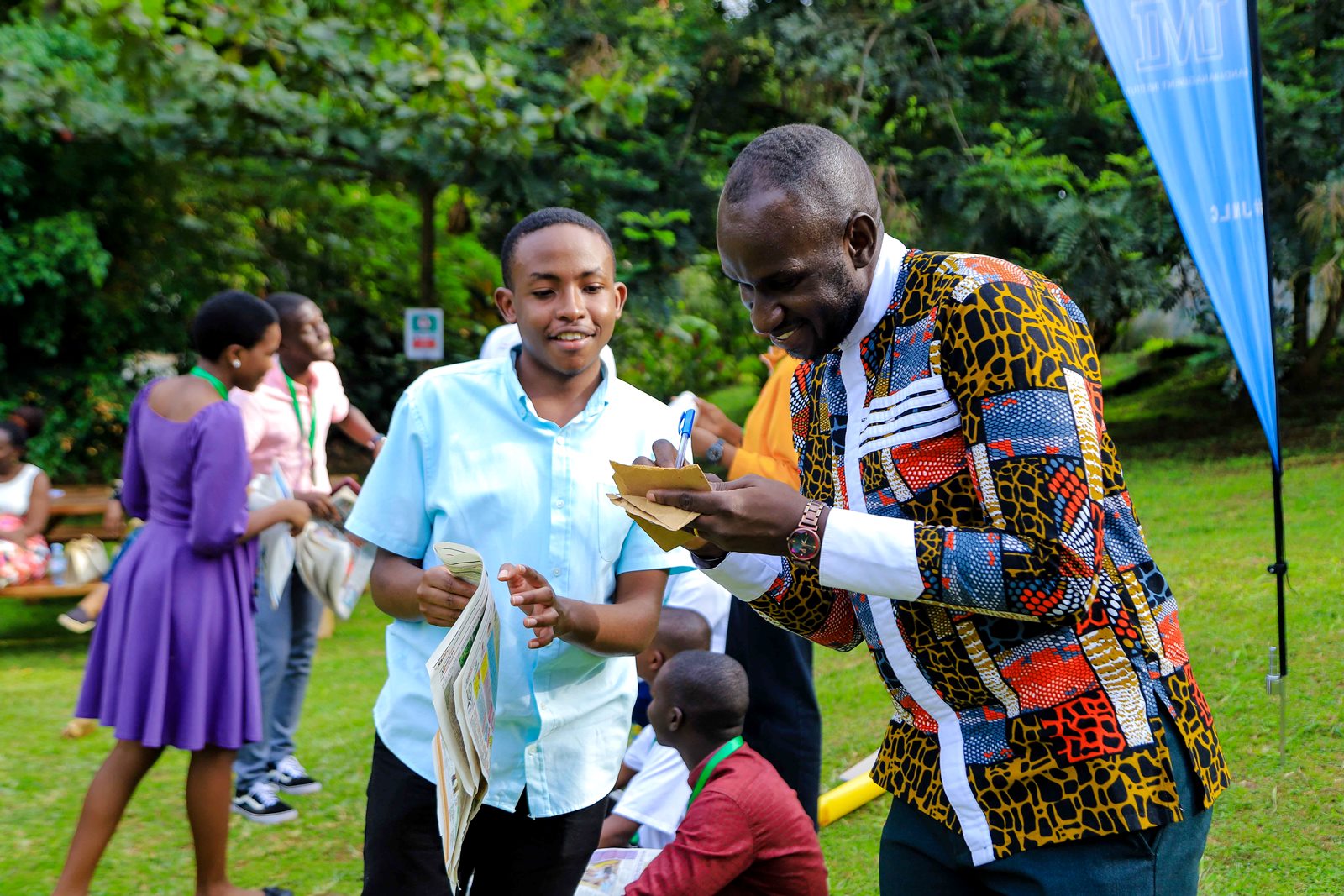 Mr. David Nyaribi with Secondary School Student leaders during one of the group activities. The Julius Nyerere Leadership Center (JNLC) transformative three-day Youth Leadership Training program for secondary school student leaders, December 2024 Makerere University, Kampala Uganda, East Africa.