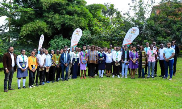 Dr. Nansozi Muwanga (Centrer) and Facilitators pose for a group photo with the Secondary School Student Leaders in the JNLC Gardens, Makerere University on 16th December 2024. The Julius Nyerere Leadership Center (JNLC) transformative three-day Youth Leadership Training program for secondary school student leaders, December 2024 Makerere University, Kampala Uganda, East Africa.