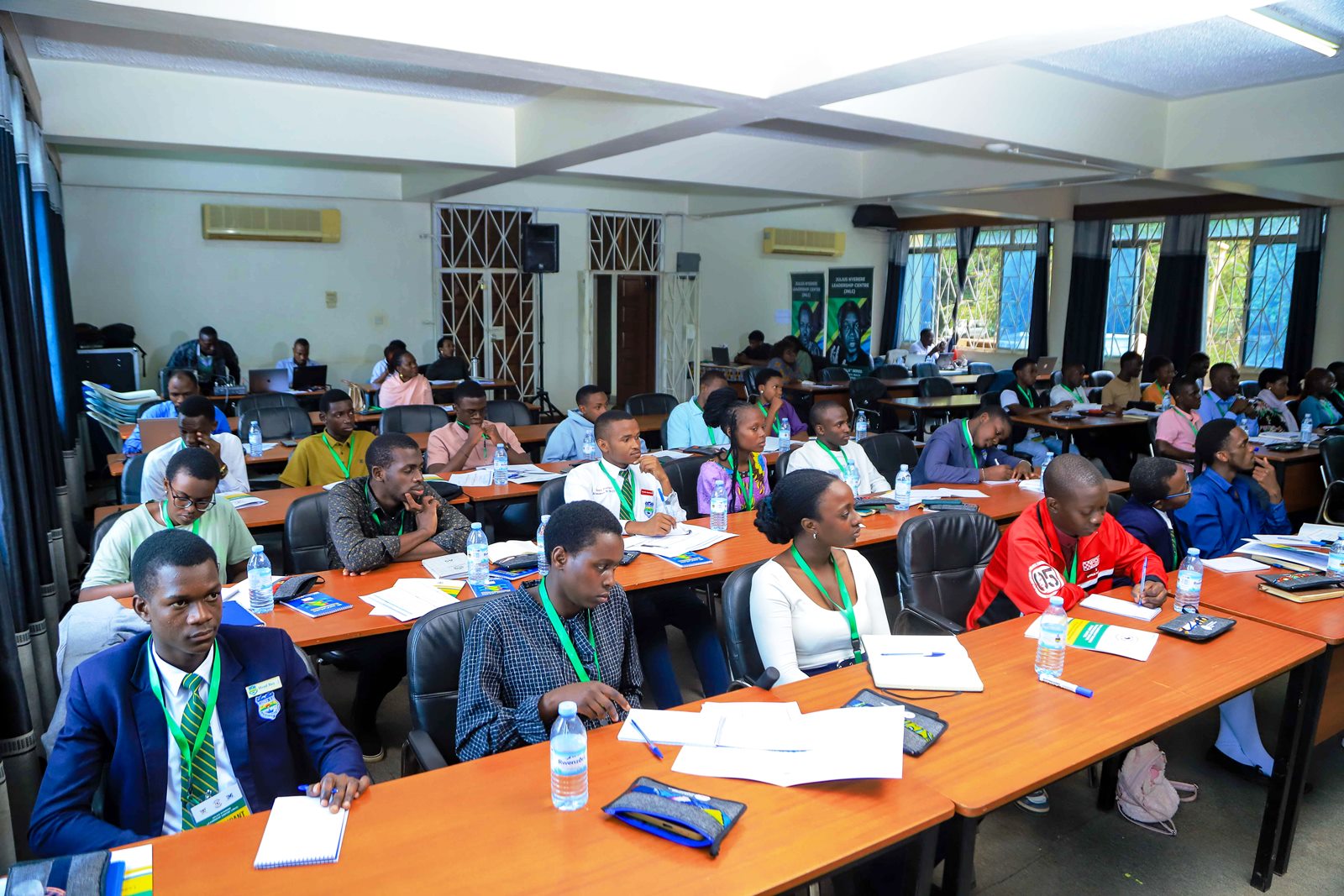 Some of the participants in the Telepresence Centre, Senate Building. The Julius Nyerere Leadership Center (JNLC) transformative three-day Youth Leadership Training program for secondary school student leaders, December 2024 Makerere University, Kampala Uganda, East Africa.