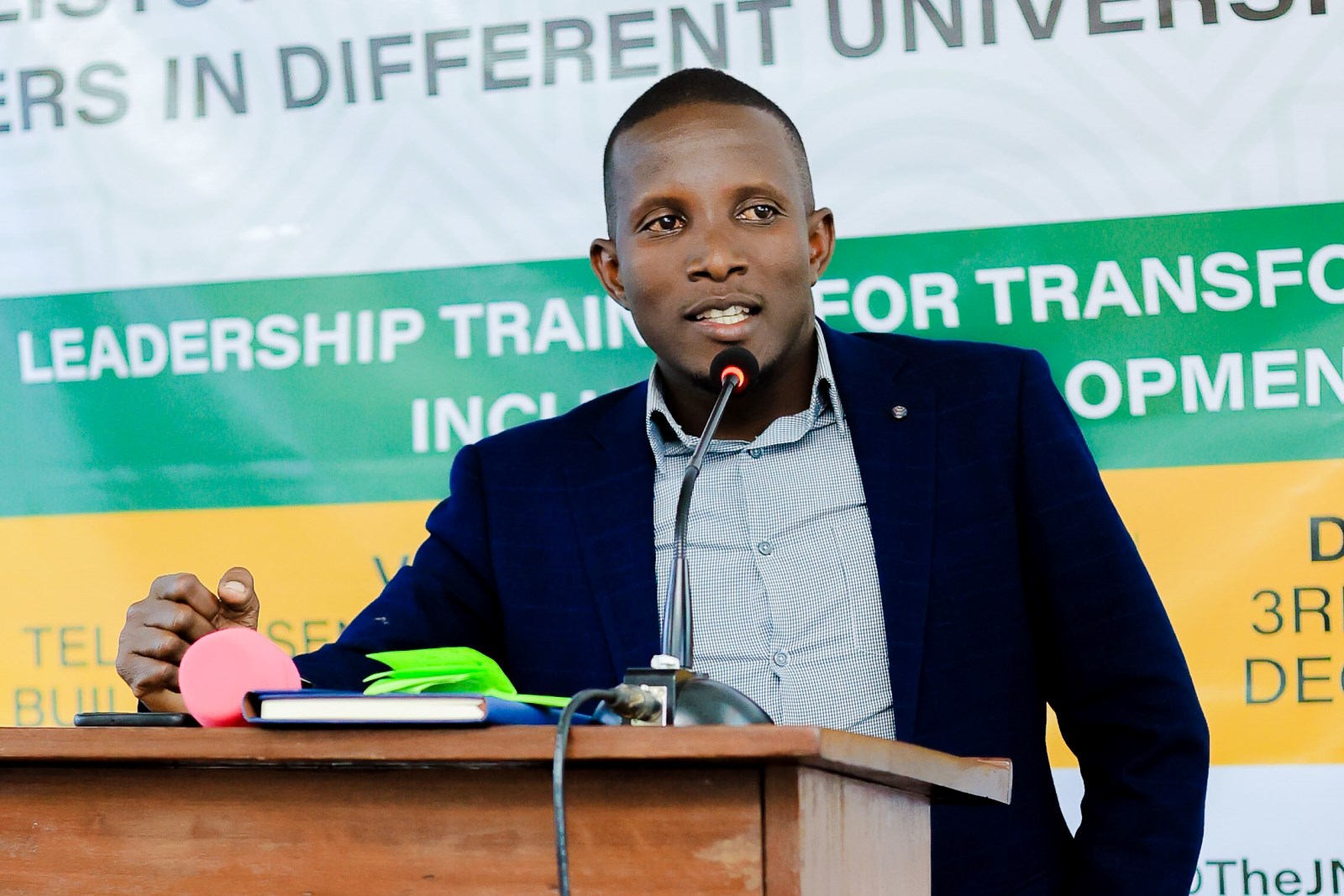 Konrad Adenauer Stiftung-Julius Nyerere Leadership Centre (JNLC) Peace and Security Leadership Training for Finalists and Graduating former Student Leaders in Mr. Ronald Ssazi presents on creating an effective team culture. Different Universities in Uganda, Day Two, 4th December 2024, Telepresence Centre, Senate Building, Makerere University, Kampala, East Africa.