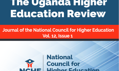 The cover page of the Uganda Higher Education Review Vol 12, Issue 1. NCHE, Kampala Uganda, East Africa.