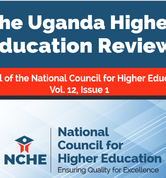 The cover page of the Uganda Higher Education Review Vol 12, Issue 1. NCHE, Kampala Uganda, East Africa.