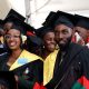 A section of the undergraduate candidates on Day 1 of the 75th Graduation Ceremony. 75th Graduation Ceremony, Day 1, CoCIS, CEES, CoVAB and School of Law. 13th January 2025, Freedom Square, Makerere University, Kampala Uganda, East Africa.