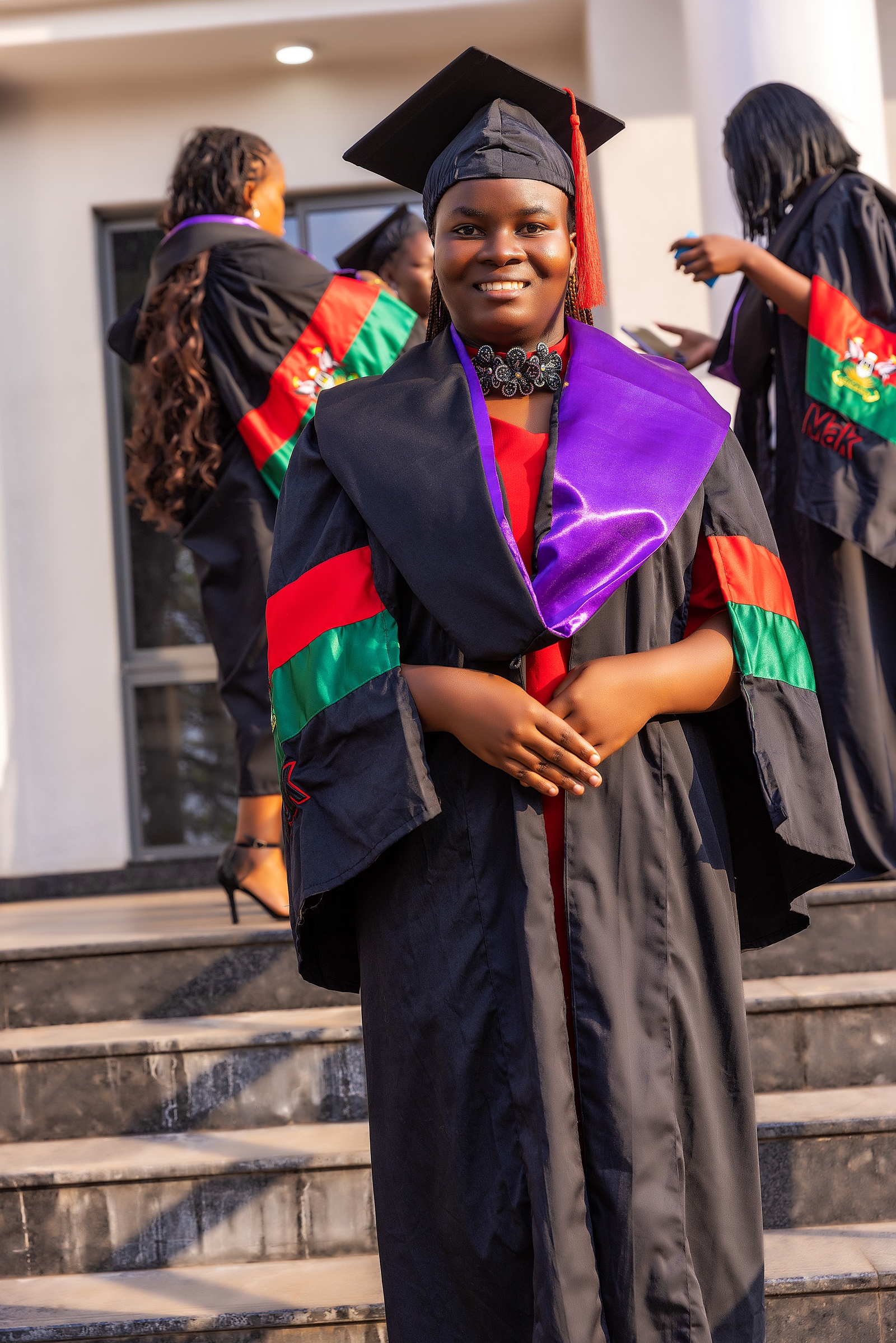 Ms. Nakalema Stella Maris, best performing female LLB student. 75th Graduation Ceremony, Day 1, CoCIS, CEES, CoVAB and School of Law. 13th January 2025, Freedom Square, Makerere University, Kampala Uganda, East Africa.