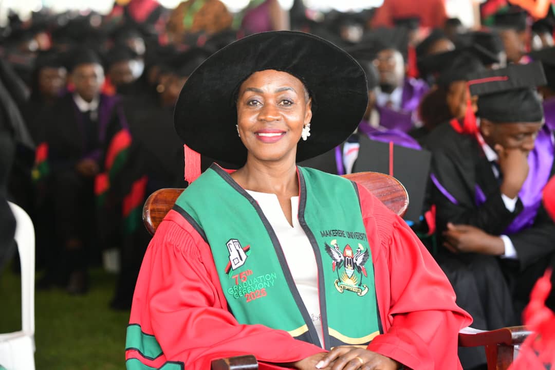 The Dean of Students, Mrs. Winifred Kabumbuli graduated with a PhD in Education Management. 75th Graduation Ceremony, Day 1, CoCIS, CEES, CoVAB and School of Law. 13th January 2025, Freedom Square, Makerere University, Kampala Uganda, East Africa.