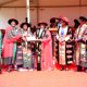 Hon. Dr. Crispus Kiyonga (C) and Hon. Dr. Joyce Moriku Kaducu (3rd L) present the Research Excellence Award to Prof. Mugisha Lawrence from the College of Veterinary Medicine, Animal Resources and Biosecurity (CoVAB) (2nd L). 75th Graduation Ceremony, Day 1, CoCIS, CEES, CoVAB and School of Law. 13th January 2025, Freedom Square, Makerere University, Kampala Uganda, East Africa.