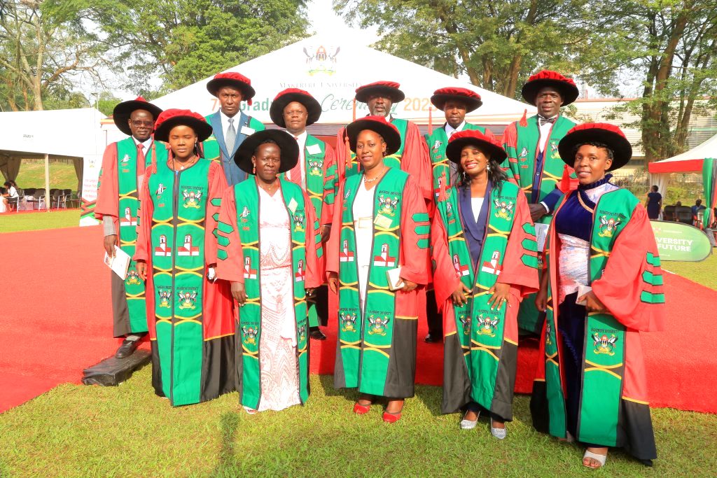 Some of the PhD graduates from CoNAS. 75th Graduation Ceremony, Day 2, CoBAMS, CHS and CoNAS. 14th January 2025, Freedom Square, Makerere University, Kampala Uganda, East Africa.