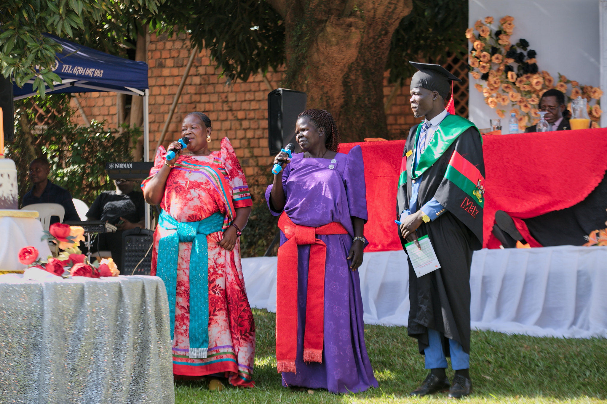 Ms. Aida Aol (centre) speaking. 75th Graduation Ceremony, Day 5, CAES, CEDAT and CHUSS. Celebration of completion of 36 Mastercard Foundation Scholars, 17th January 2025, Guest House, Makerere University, Kampala Uganda, East Africa.