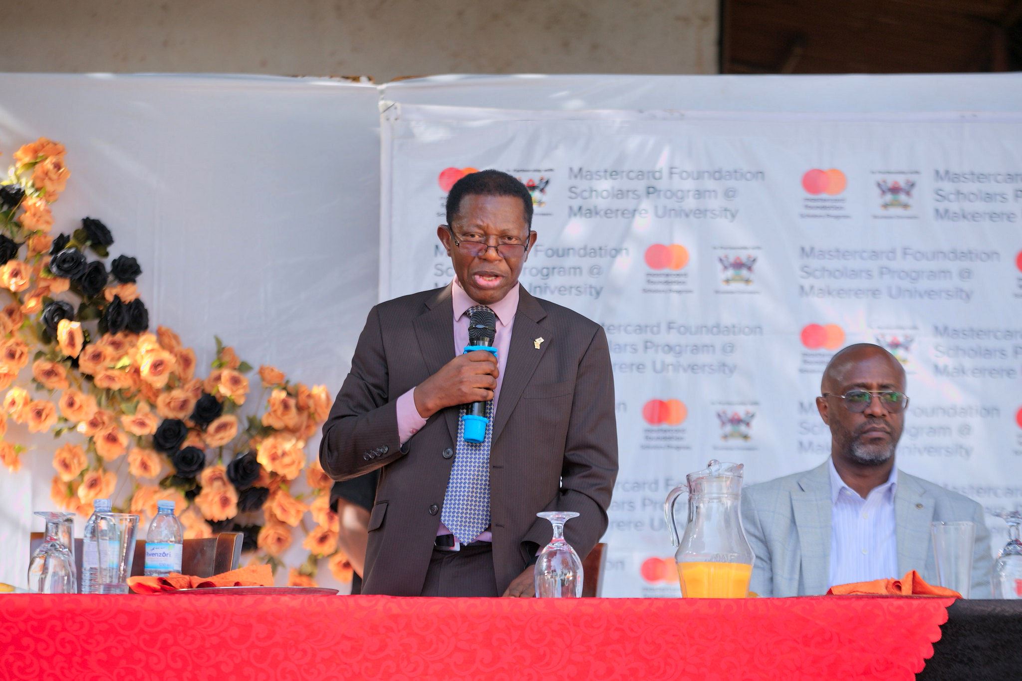 Prof. Buyinza Mukadasi, speaking on behalf of the university management at the function. 75th Graduation Ceremony, Day 5, CAES, CEDAT and CHUSS. Celebration of completion of 36 Mastercard Foundation Scholars, 17th January 2025, Guest House, Makerere University, Kampala Uganda, East Africa.