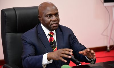 The Chancellor, Hon. Dr. Crispus Kiyonga gestures during his interview on 17th January 2025. 75th Graduation Ceremony, Day 5, CAES, CEDAT and CHUSS. 17th January 2025, Freedom Square, Makerere University, Kampala Uganda, East Africa.