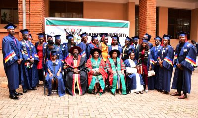 Officials pose for a group photo with some of the over 40 graduates of the 6th Cohort of UBTEB-accredited diplomas and certificates offered by CLL. Centre for Life-Long Learning (CLL), College of Education and External Studies (CEES) over 40 students of the 6th Cohort successfully graduate with diplomas and certificates in various fields accredited by the Uganda Business and Technical Examinations Board (UBTEB), 24th January 2025, College of Engineering, Design, Art and Technology (CEDAT) Conference Hall, Makerere University, Kampala Uganda, East Africa.