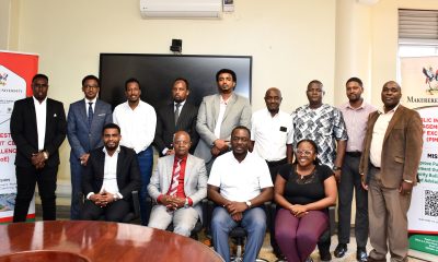 Prof. Edward Bbaale (Seated 2nd Left) with training facilitators and the six Somali Government officials pose for a group photo. Six Somali government officials three-day Executive Training in Infrastructure Asset Management, held at Public Investment Management Centre of Excellence (PIM CoE), College of Business and Management Sciences (CoBAMS), funded by the United Nations Capital Development Fund (UNCDF), 27th-29th January 2025, aimed to enhance regional capacity in infrastructure planning and management, Yusuf Lule Central Teaching, Makerere University, Kampala Uganda, East Africa.