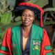 Dr. Roselline Achola adorned in her PhD gown. 75th Graduation Ceremony, Day 2, CoBAMS, CHS and CoNAS. 14th January 2025, Freedom Square, Makerere University, Kampala Uganda, East Africa.