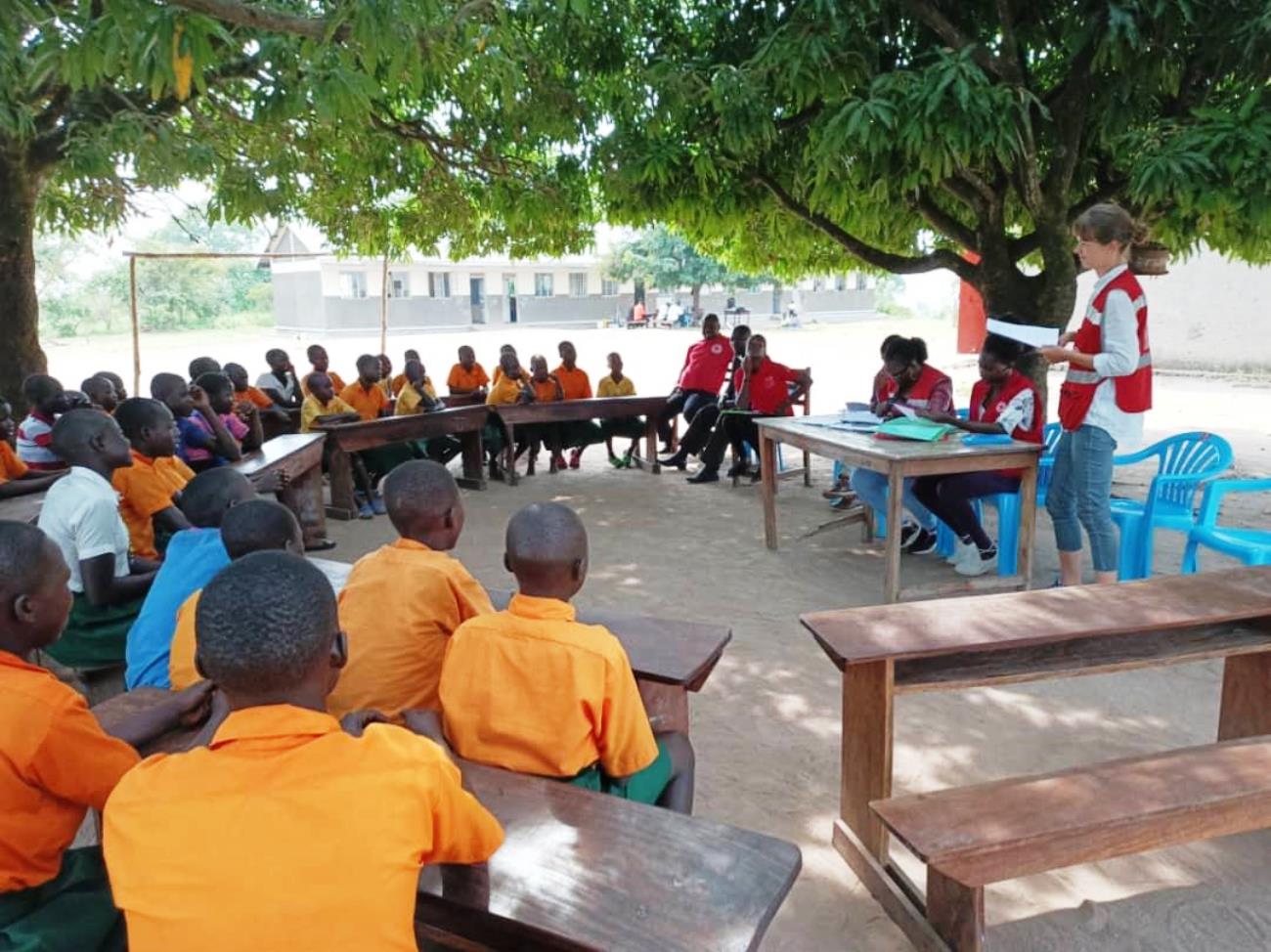 Laura Silovsky conducting focus group discussions in a school in Rhino Camp in Northern Uganda with a team from the Uganda Red Cross Society. 75th Graduation Ceremony, Day 2, CoBAMS, CHS and CoNAS. 14th January 2025, Freedom Square, Makerere University, Kampala Uganda, East Africa.