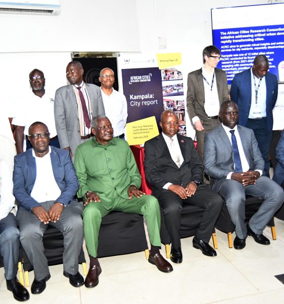 Some of the researchers with the Chief Guest, Hon. Mario Obiga Kania, Minister of State for Urban Development and the representative of the Vice Chancellor, Prof. Edward Bbaale at the launch of the report at Fairway Hotel. Makerere University Urban Action Lab, College of Agricultural and Environmental Sciences (CAES) launch of comprehensive report, part of the African Cities Research Consortium (ACRC) program, detailing key challenges affecting urban development in Kampala, one of Africa’s fastest-growing cities, annual population growth rate of 5.6%, by Hon. Mario Obiga Kania, Minister of State for Urban Development, 13th February 2025, Fairway Hotel, Uganda, East Africa.