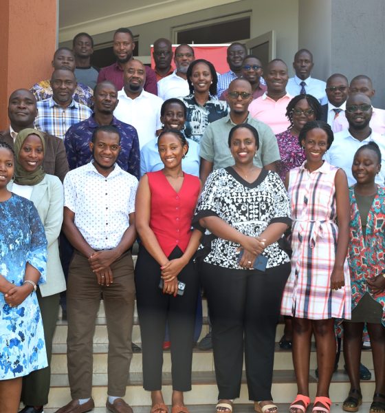 Dr. John Sseruyange (2nd Row Left) poses for a group photo with participants on Day 1 of the training, 19th February 2025 in Jinja. Public Investment Management (PIM) Centre of Excellence, College of Business and Management Sciences (CoBAMS), Makerere University, Kampala, Day 1 of three-day refresher training for members of the Development Committee (DC) of the Ministry of Finance, Planning and Economic Development, 19th February 2024, Jinja Uganda, East Africa.