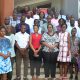 Dr. John Sseruyange (2nd Row Left) poses for a group photo with participants on Day 1 of the training, 19th February 2025 in Jinja. Public Investment Management (PIM) Centre of Excellence, College of Business and Management Sciences (CoBAMS), Makerere University, Kampala, Day 1 of three-day refresher training for members of the Development Committee (DC) of the Ministry of Finance, Planning and Economic Development, 19th February 2024, Jinja Uganda, East Africa.